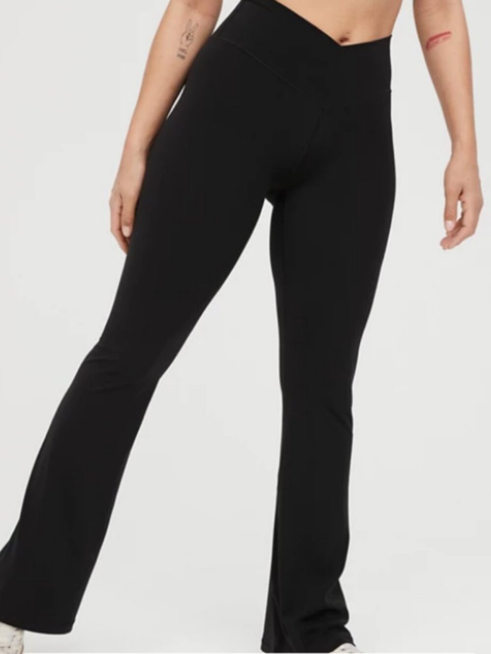 aerie Black High-Waist Flare Yoga Pants